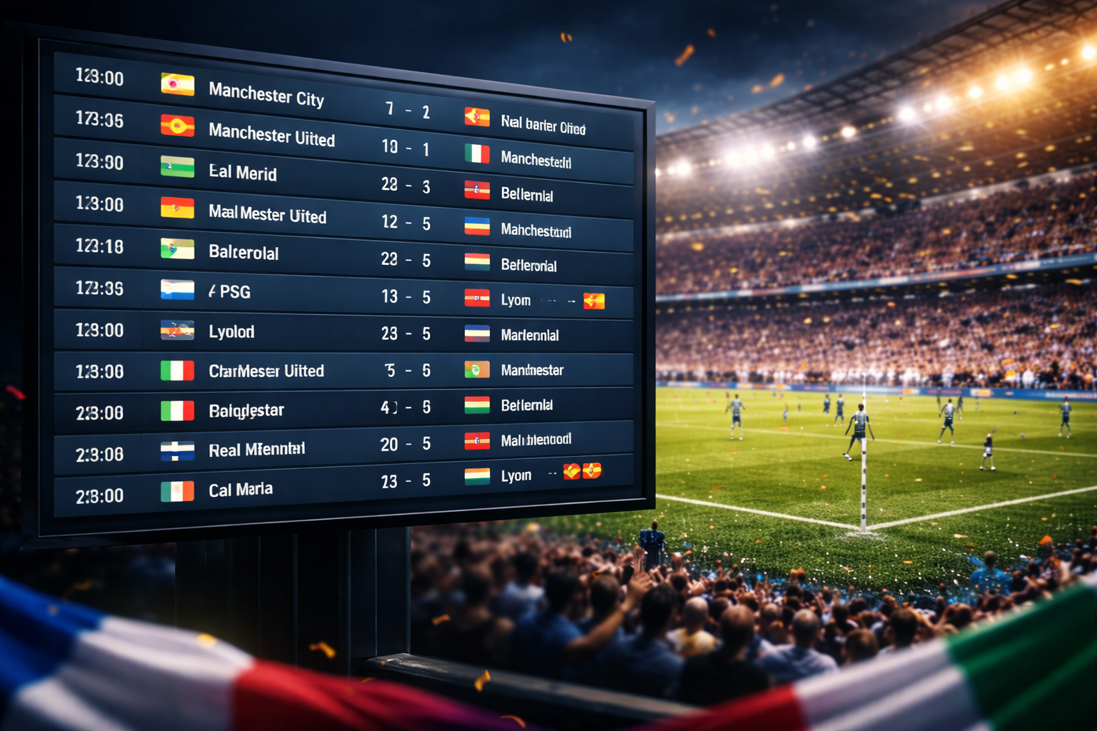 Bảng tỉ số bóng đá